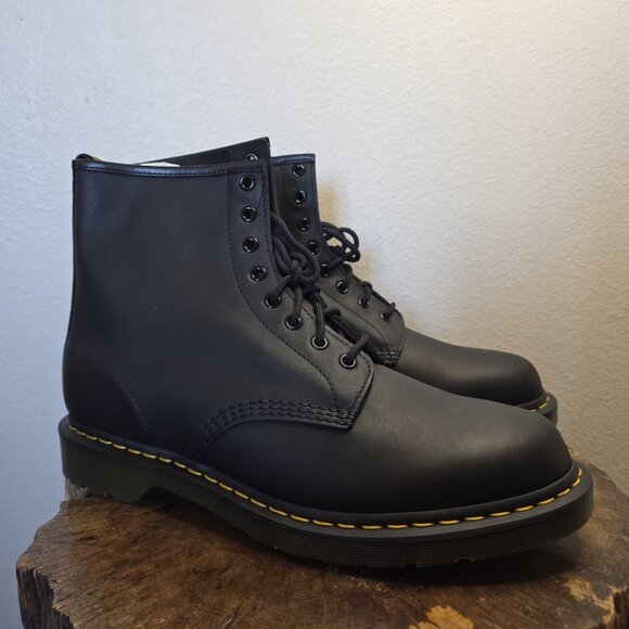 Dr. Martens 1460 Greasy Black Leather Boots Mens 13 NWT - Matte Combat Core - Picture 14 of 16
